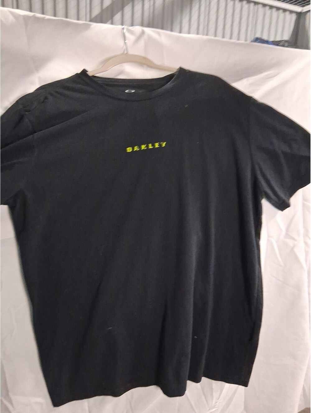 Oakley Vintage Shirt Size XL Black Logo Spelled Out Front And Back K2